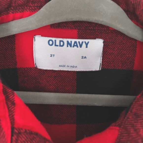 Old Navy Red Buffalo Check/Flannel Shirt Dress - Picture 3 of 4